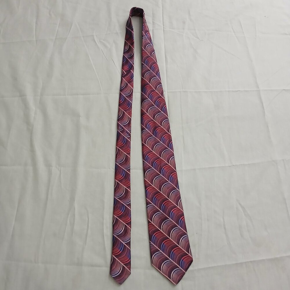 Vintage Christian Dior‎ Signature Necktie Blue Pink and Purple 100% Silk